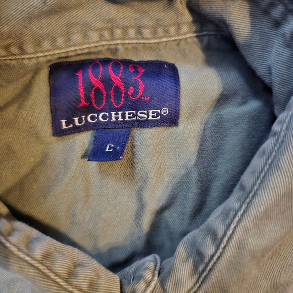 Lucchese 1883 Long Sleeve Shirt Mens Large Western Cowboy Rodeo Dress Green - Picture 2 of 5